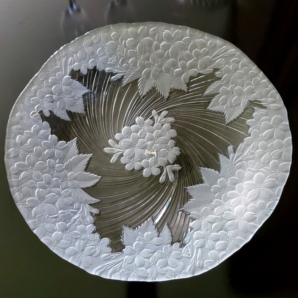 15 1/2" Centerpiece "Flower Blossom" 🌸 Clr Frosted by Tiffin-Franciscan - Picture 7 of 10